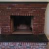 New fireplace brick facade and hearth stone. (Inside of the firebox is original and was not replaced)